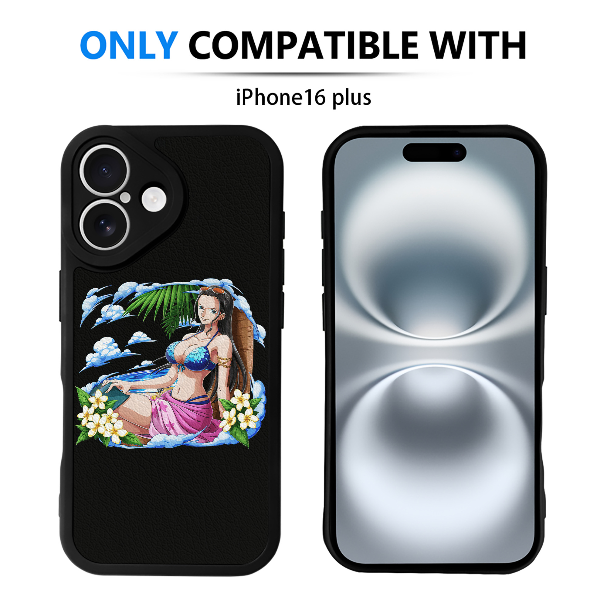 （画像用） ワンピース ニコ・ロビン ONE PIECE Nico Robin 【iPhone 16シリーズ対応】シリコンスマホケース（レザー調） 材質：シリコン